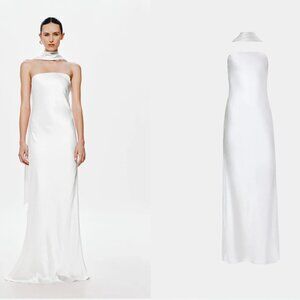 Misha Lilia Satin Maxi Dress in Ivory